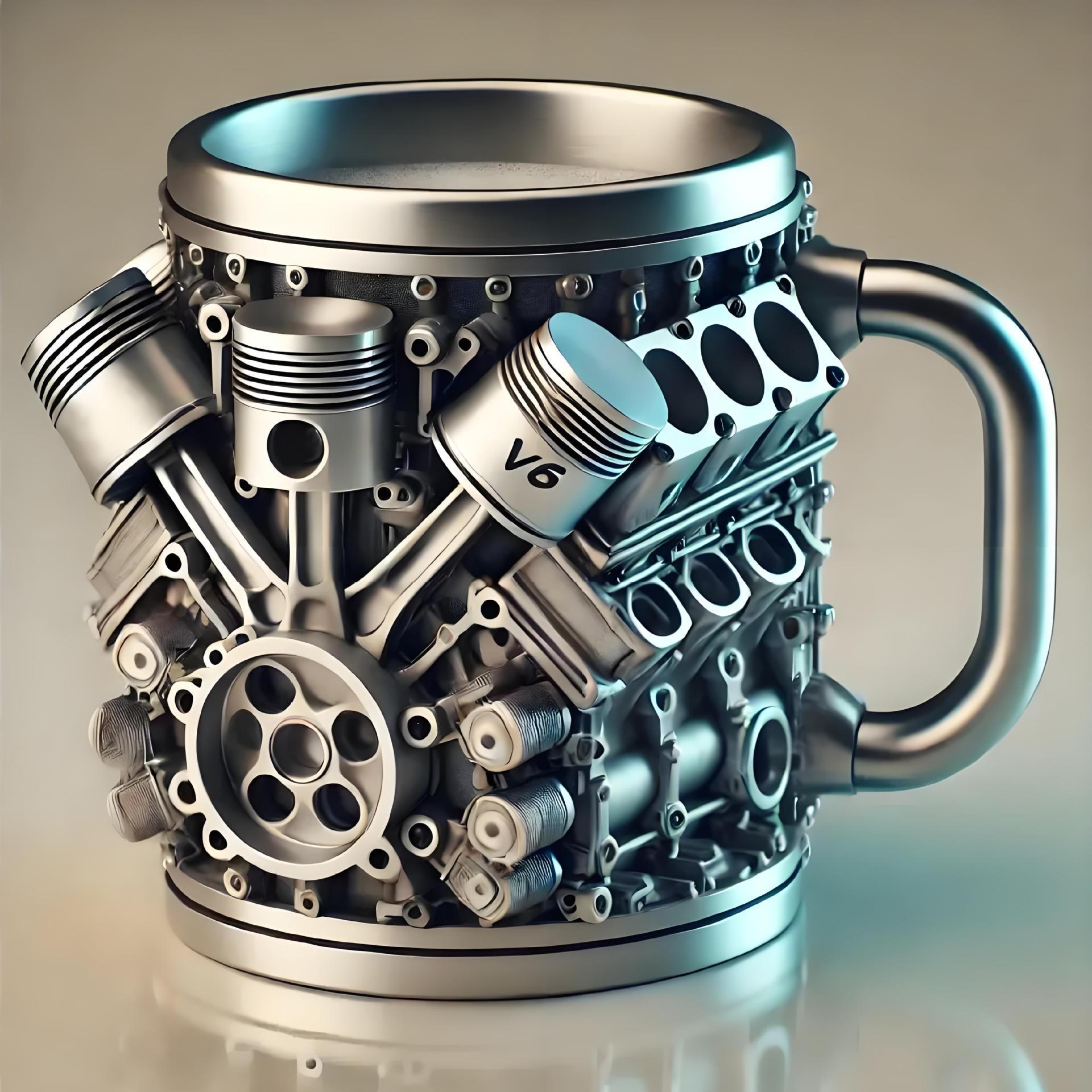 Industrial V8 Sculpture Mug