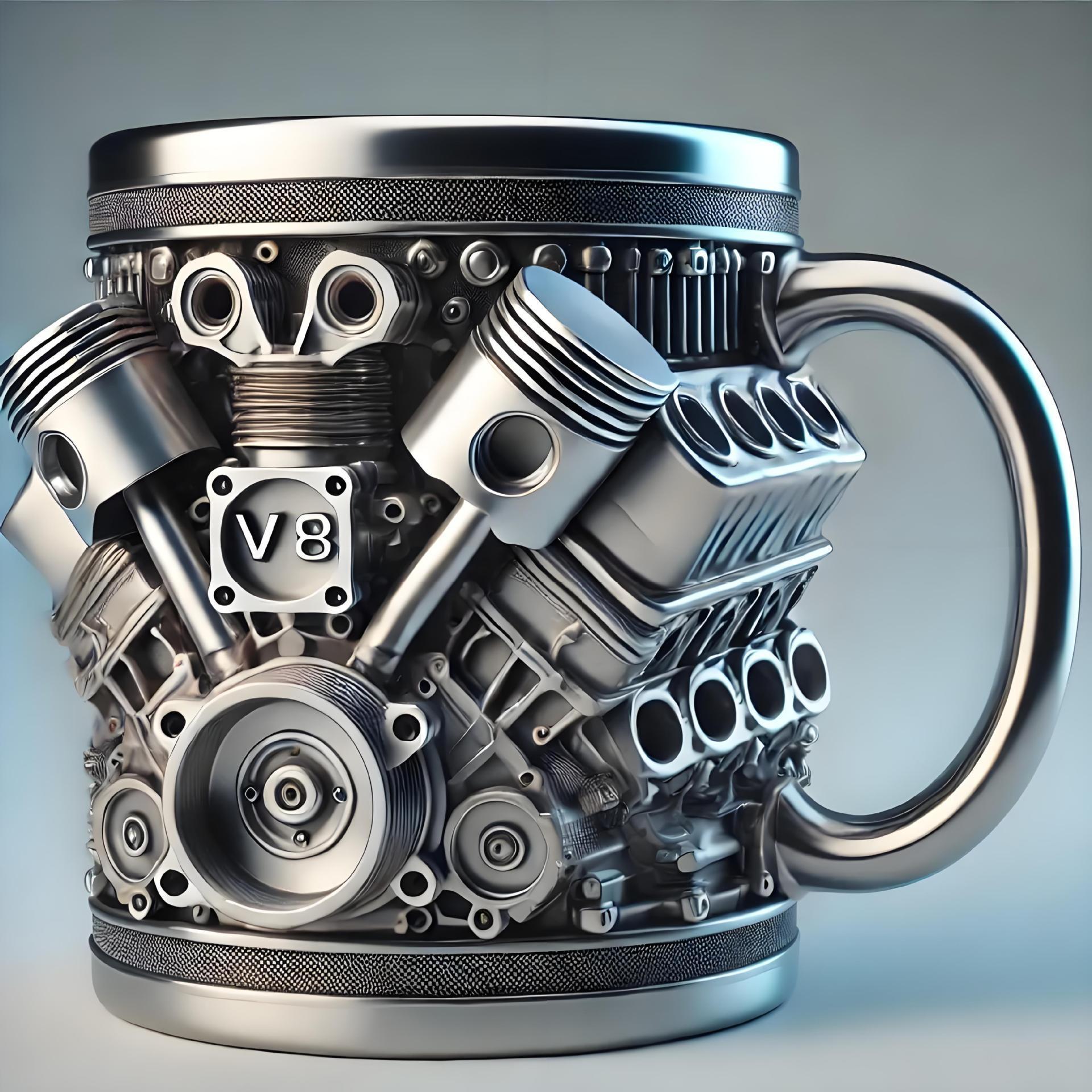 Industrial V8 Sculpture Mug