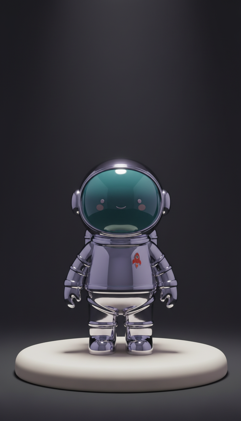 Chrome Astronaut Resin Collectible